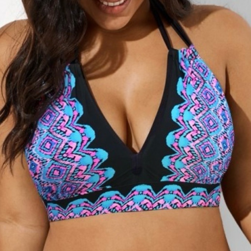 Gorgeous Printed V-Neck Halter Sexy Bikini Top
